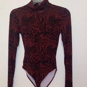 Leopard Bodysuit Long Sleeve Shirt